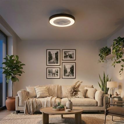 Brilagi - LED Dimmbar taklampa med fläkt LED/30W/230V 3000-6500K pr. 50 cm svart + fjärrkontroll
