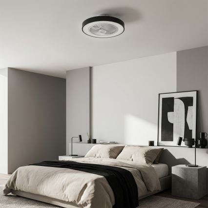 Brilagi - LED Dimmbar taklampa med fläkt LED/30W/230V 3000-6500K pr. 50 cm svart + fjärrkontroll