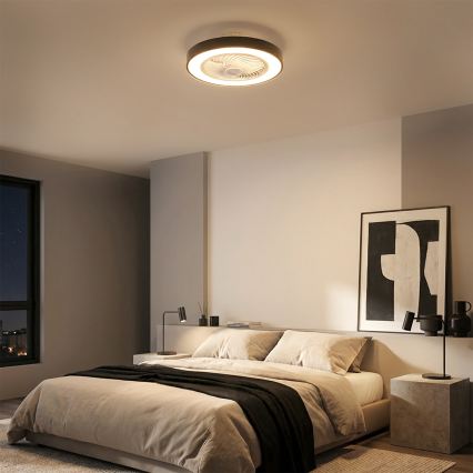 Brilagi - LED Dimmbar taklampa med fläkt LED/30W/230V 3000-6500K pr. 50 cm svart + fjärrkontroll