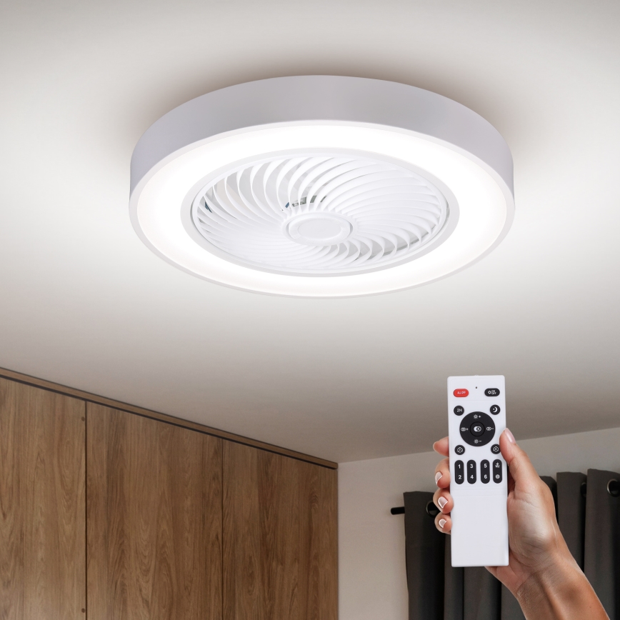 Brilagi - LED-dimmbar taklampa med fläkt LED/30W/230V 3000–6500K Ø 50 cm vit + fjärrkontroll