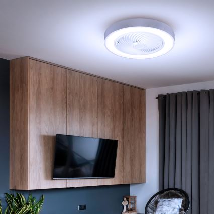 Brilagi - LED-dimmbar taklampa med fläkt LED/30W/230V 3000–6500K Ø 50 cm vit + fjärrkontroll