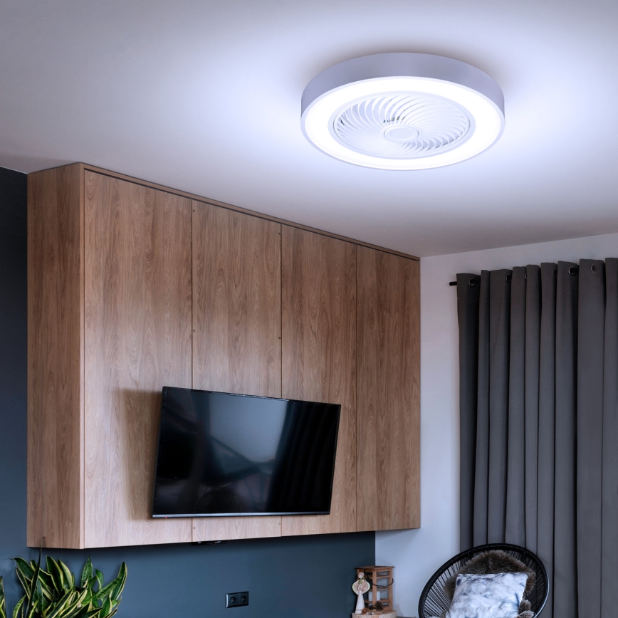 Brilagi - LED-dimmbar taklampa med fläkt LED/30W/230V 3000–6500K Ø 50 cm vit + fjärrkontroll
