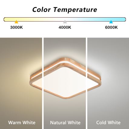 BRILAGI - Dimbart LED-takarmatur MOLINA SQUARE LED/48W/230V 3000-6000K ek 40x40 cm + fjärrkontroll