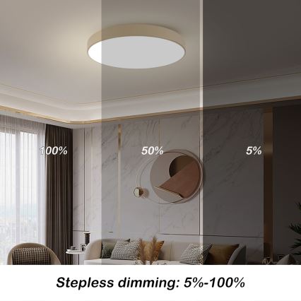 Brilagi - Dimbart LED-takarmatur POOL SMART LED/100W/230V 3000-6000K 80 cm beige Wi-Fi Tuya + fjärrkontroll