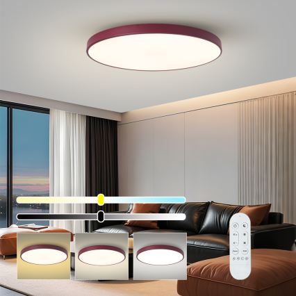 Brilagi - LED-dimbart armatur POOL SMART LED/100W/230V Ø 80 cm Wi-Fi Tuya + fjärrkontroll bordeaux