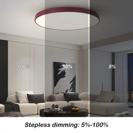 Brilagi - LED-dimbart armatur POOL SMART LED/100W/230V Ø 80 cm Wi-Fi Tuya + fjärrkontroll bordeaux
