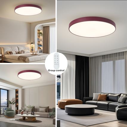 Brilagi - LED-dimbart armatur POOL SMART LED/100W/230V Ø 80 cm Wi-Fi Tuya + fjärrkontroll bordeaux