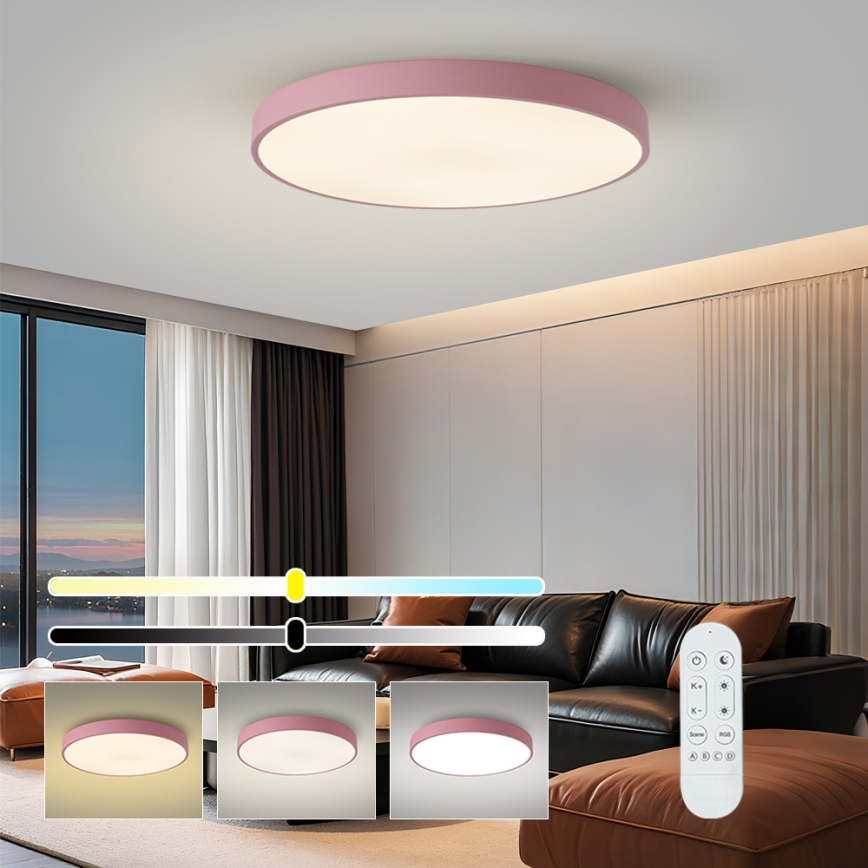 Brilagi - Dimmbar LED-armatur POOL SMART LED/100W/230V Ø 80 cm 3000–6000K Wi-Fi Tuya + fjärrkontroll rosa