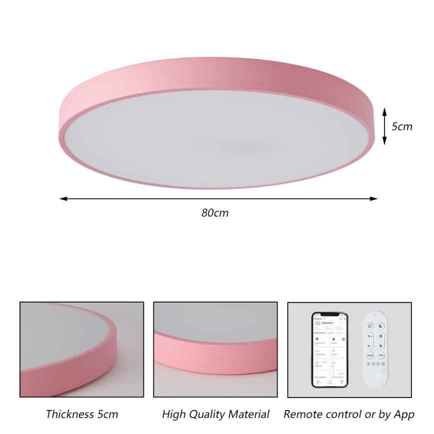 Brilagi - Dimmbar LED-armatur POOL SMART LED/100W/230V Ø 80 cm 3000–6000K Wi-Fi Tuya + fjärrkontroll rosa