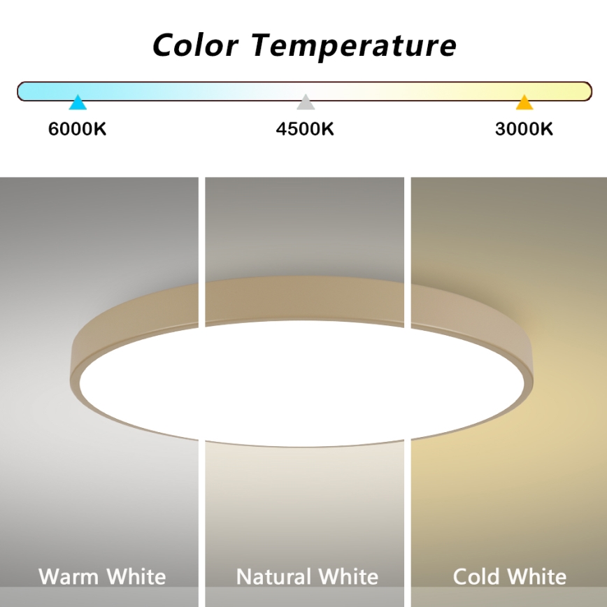 Brilagi - Dimbar LED-taklampa POOL SMART LED/128W/230V 3000–6000K 100 cm beige Wi-Fi Tuya + fjärrkontroll