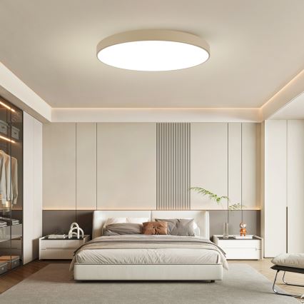 Brilagi - Dimbar LED-taklampa POOL SMART LED/128W/230V 3000–6000K 100 cm beige Wi-Fi Tuya + fjärrkontroll