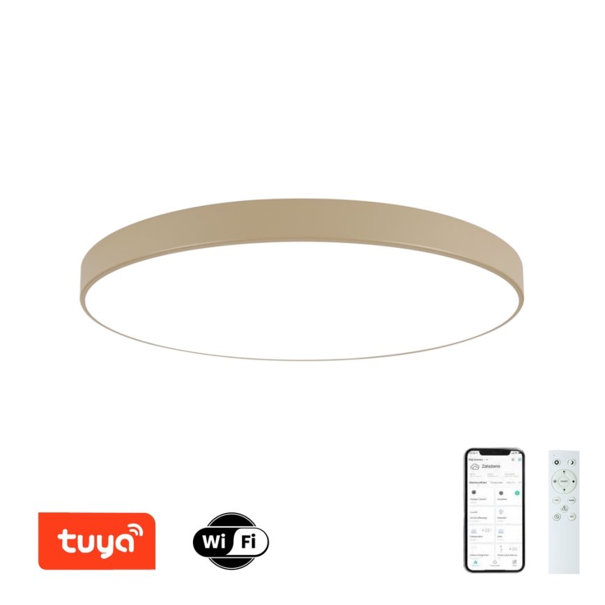 Brilagi - Dimbar LED-taklampa POOL SMART LED/128W/230V 3000–6000K 100 cm beige Wi-Fi Tuya + fjärrkontroll