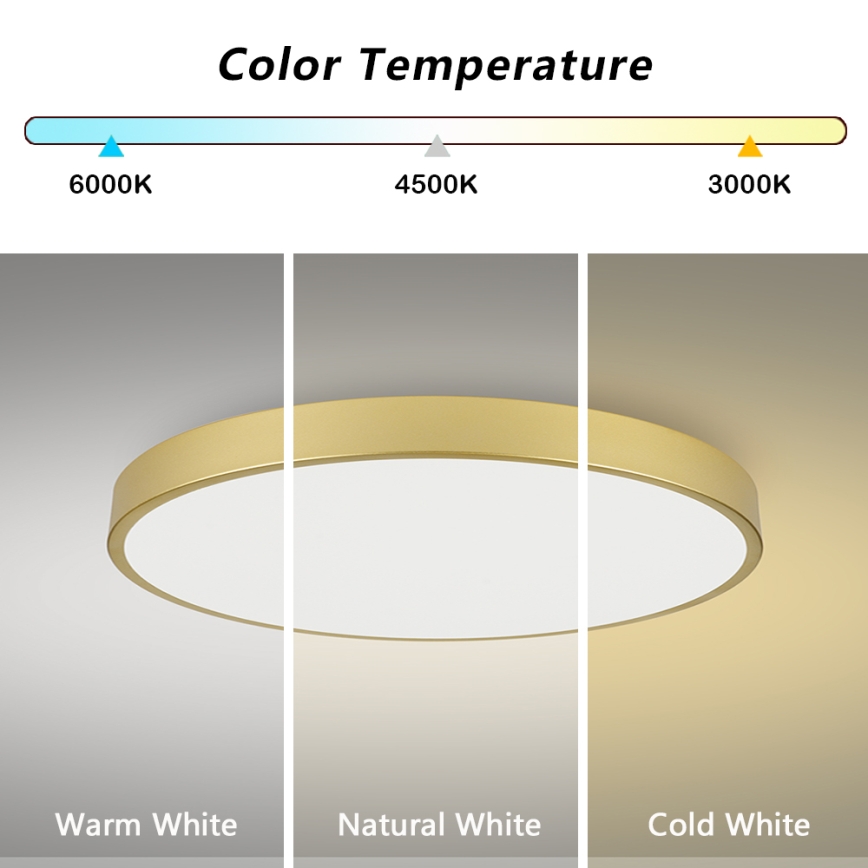 Brilagi - dimbar LED-takarmatur POOL SMART LED/128W/230V 3000-6000K 100 cm guld Wi-Fi Tuya + fjärrkontroll