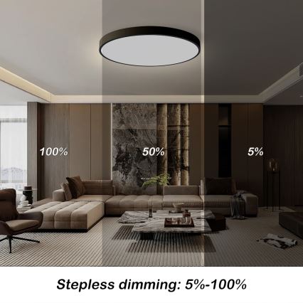 Brilagi - Dimbart LED-takarmatur POOL SMART LED/128W/230V 3000–6000K Ø 100 cm Wi‑Fi (Tuya), svart + fjärrkontroll