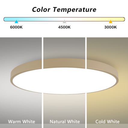 Brilagi - Dimbar LED-taklampa POOL SMART LED/180W/230V 3000-6000K 120 cm beige Wi-Fi Tuya + fjärrkontroll