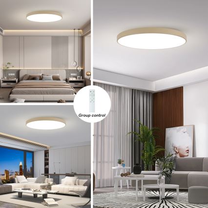 Brilagi - Dimbar LED-taklampa POOL SMART LED/180W/230V 3000-6000K 120 cm beige Wi-Fi Tuya + fjärrkontroll