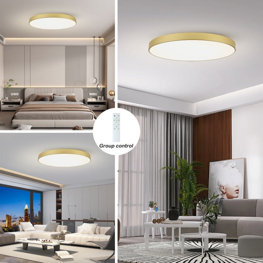 Brilagi - LED-dimbar takarmatur POOL SMART LED/180 W/230 V 3000–6000 K 120 cm guldig Wi‑Fi Tuya + fjärrkontroll
