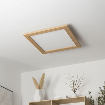 Brilagi - dimmbar LED-takarmatur SLIMFRAME WOOD LED/36W/230V 49,5x49,5 cm 3000-6000K brun + fjärrkontroll
