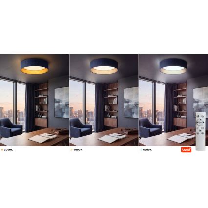 BRILAGI - LED-dimbar taklampa VELVET SMARTIX STARS LED/24W/230V 3000-6000K Ø 45 cm blå/guld Wi-Fi Tuya Beacon + fjärrkontroll