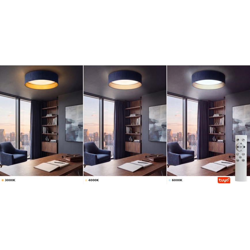 BRILAGI - LED-dimbar taklampa VELVET SMARTIX STARS LED/24W/230V 3000-6000K Ø 45 cm blå/guld Wi-Fi Tuya Beacon + fjärrkontroll