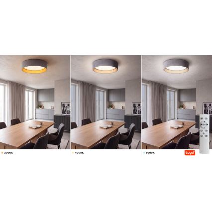 BRILAGI - dimbar LED-taklampa VELVET SMARTIX LED/24W/230V 3000-6000K Ø 45 cm grå/guld Wi-Fi Tuya Beacon + fjärrkontroll