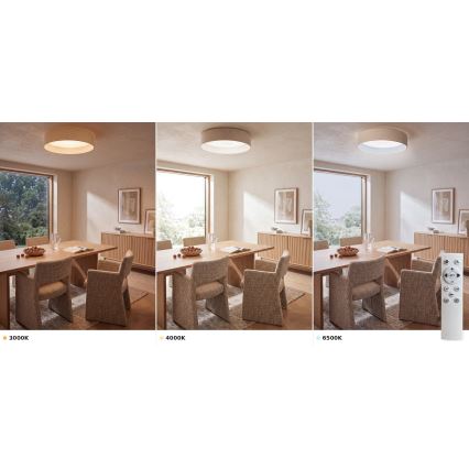BRILAGI - Dimbart LED-takarmatur VELVET SMART VARI LED/24W/230V 3000-6500K Ø 45 cm krämvit + fjärrkontroll