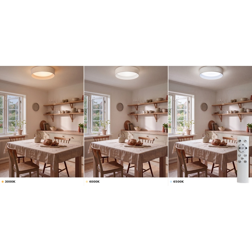 BRILAGI - LED dimbar taklampa VELVET SMART VARI LED/36W/230V 3000–6500K Ø 55 cm vit + fjärrkontroll