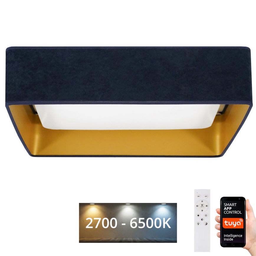 Brilagi - LED dimbar takpanel VELVET SQUARE SMART LED/36W/230V 60x60 cm 2700-6500K Wi-Fi Tuya + fjärrkontroll mörkblå