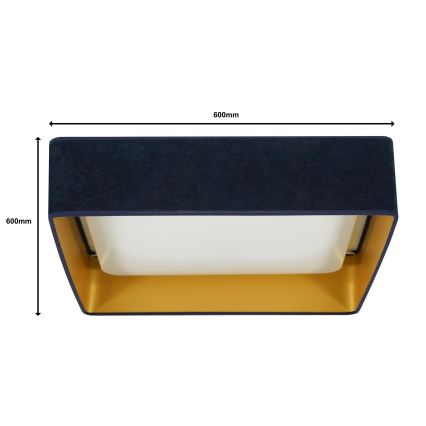 Brilagi - LED dimbar takpanel VELVET SQUARE SMART LED/36W/230V 60x60 cm 2700-6500K Wi-Fi Tuya + fjärrkontroll mörkblå