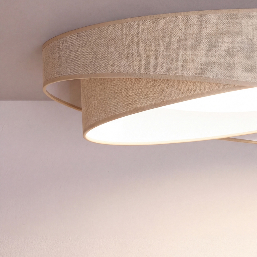 BRILAGI - LED dimbar taklampa VELVET TWIST LED/36W/230V 3000-6000K Ø 65 cm Wi-Fi Tuya Beacon beige + fjärrkontroll