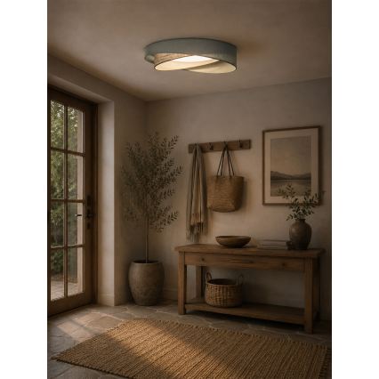 BRILAGI - LED dimbar taklampa VELVET TWIST LED/36W/230V 3000-6000K Ø 65 cm Wi-Fi Tuya Beacon grön/beige + fjärrkontroll