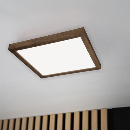 BRILAGI - LED dimbar badrumsarmatur WOODY FRAME LED/50W/230V ek valnöt 60x60 cm 3000-6000K IP44 + fjärrkontroll