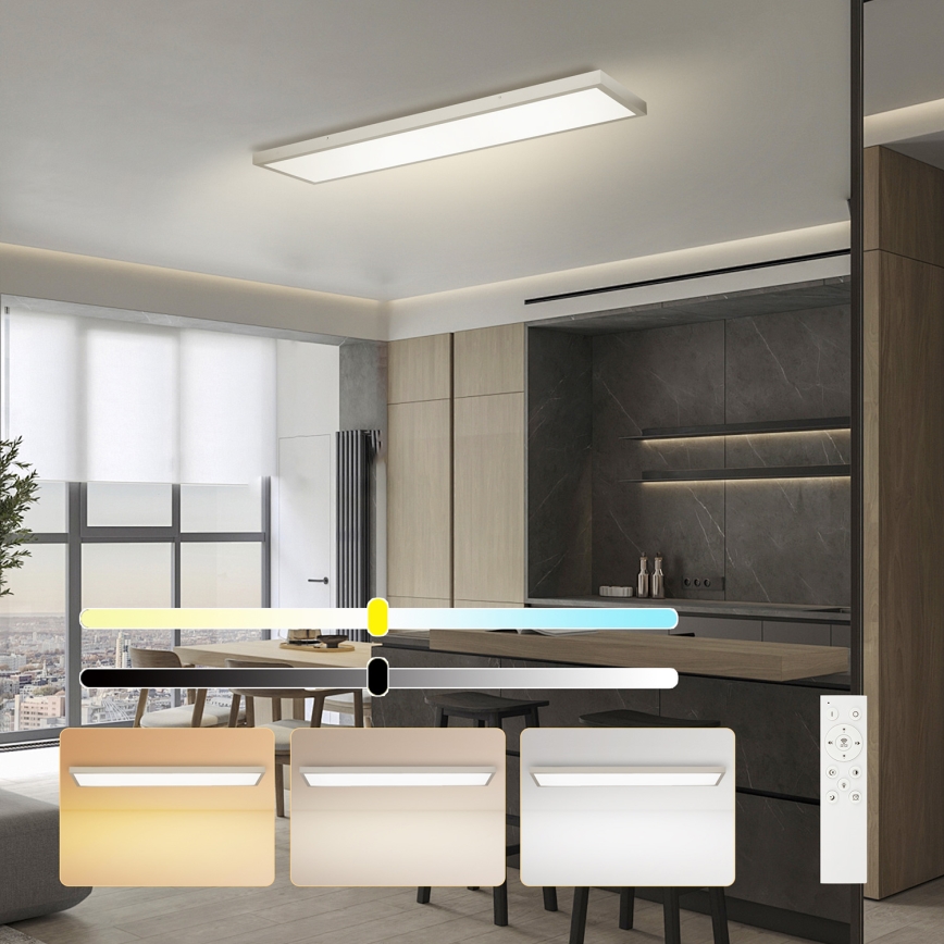 Brilagi - LED dimbar taklampa för badrum FRAME SMART LED/50W/230V 120x30 cm 3000-6000K IP44 silver + fjärrkontroll