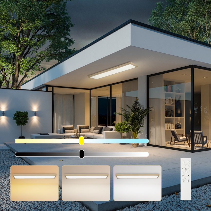 Brilagi - LED Dimmbar badrumstaklampa FRAME SMART LED/50W/230V 120x30 cm 3000-6000K IP44 beige + fjärrkontroll