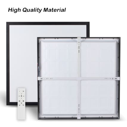 Brilagi - Dimmbar LED-takarmatur för badrum FRAME SMART LED/50W/230V 60x60 cm 3000-6000K IP44 svart + fjärrkontroll