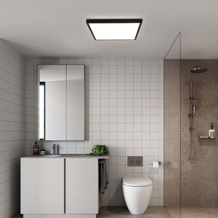 Brilagi - Dimmbar LED-takarmatur för badrum FRAME SMART LED/50W/230V 60x60 cm 3000-6000K IP44 svart + fjärrkontroll