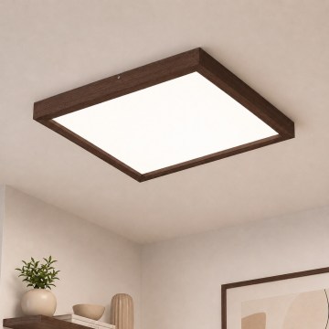 BRILAGI - LED dimbar badrumsarmatur WOODY FRAME LED/50W/230V ek valnöt 60x60 cm 3000-6000K IP44 + fjärrkontroll