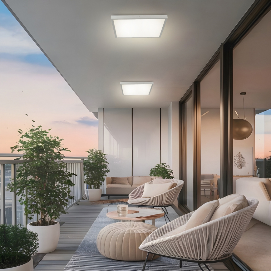 Brilagi - LED-dimbar taklampa för badrum FRAME SMART LED/50W/230V 60x60 cm 3000-6000K IP44 silverfärgad + fjärrkontroll