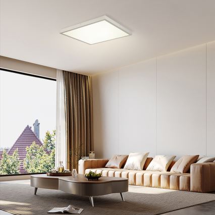 Brilagi - LED-dimbar taklampa för badrum FRAME SMART LED/50W/230V 60x60 cm 3000-6000K IP44 silverfärgad + fjärrkontroll