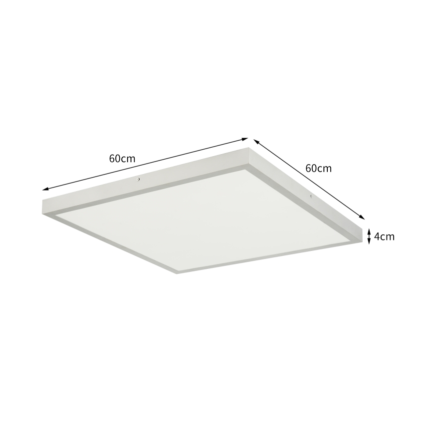 Brilagi - LED-dimbar taklampa för badrum FRAME SMART LED/50W/230V 60x60 cm 3000-6000K IP44 silverfärgad + fjärrkontroll