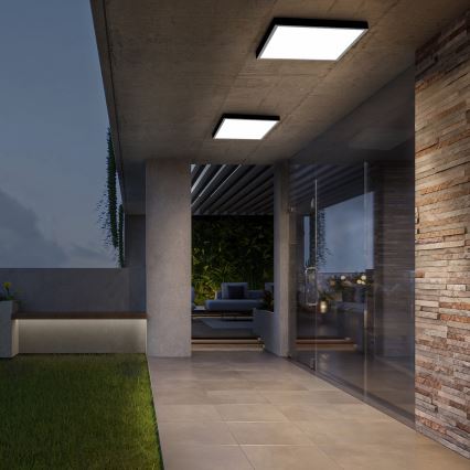 Brilagi - Dimbar taklampa för badrum FRAME SMART LED/50W/230V 60x60 cm 3000-6000K IP44 svart + fjärrkontroll