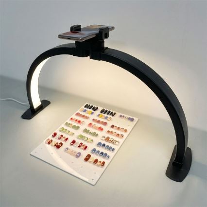 BRILAGI - LED dimbar bågformad bordslampa för modellbygge med hållare RADIO LED/25W/24/230V 3000/4000/6500K svart