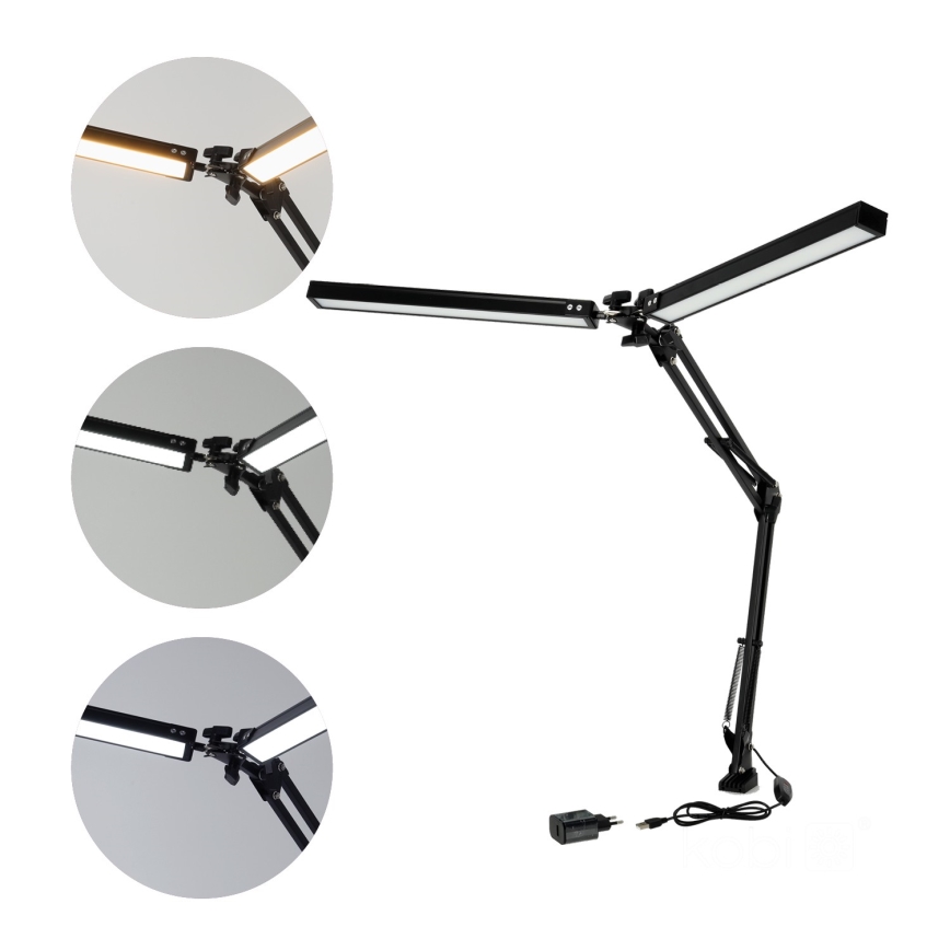 Brilagi - LED Ljusreglerad flexibel bordslampa VARIO LED/15W/230V 3000-6000K svart