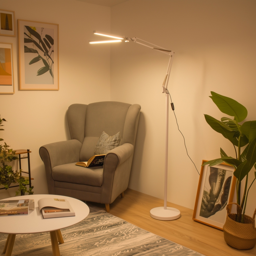 BRILAGI - VARIO LED dimbar flexibel golvlampa 14W/230V 3000–6000K 157 cm vit