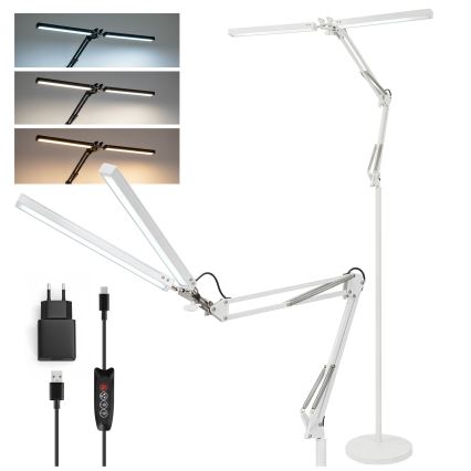 BRILAGI - VARIO LED dimbar flexibel golvlampa 14W/230V 3000–6000K 157 cm vit
