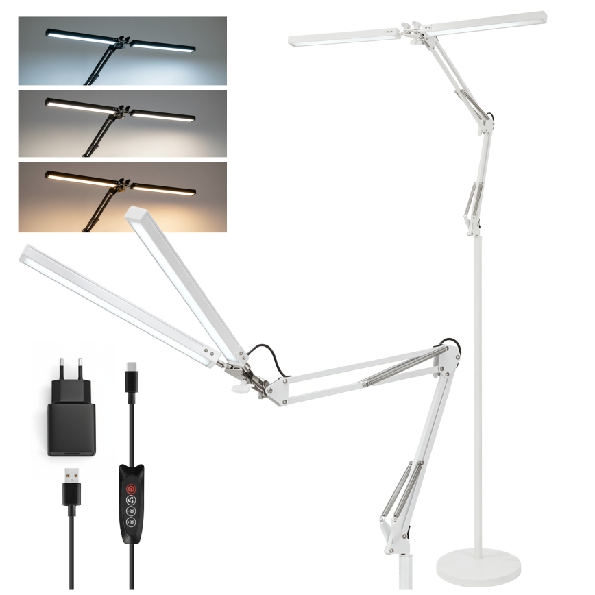 BRILAGI - VARIO LED dimbar flexibel golvlampa 14W/230V 3000–6000K 157 cm vit