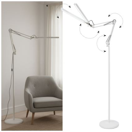 BRILAGI - VARIO LED dimbar flexibel golvlampa 14W/230V 3000–6000K 157 cm vit