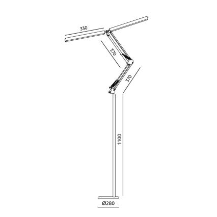 BRILAGI - VARIO LED dimbar flexibel golvlampa 14W/230V 3000–6000K 157 cm vit