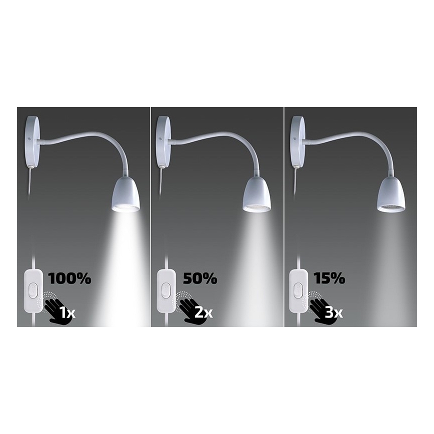 Brilagi - LED Dimbart Flexibelt Lampa LED/4W/230V vit