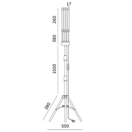 Brilagi - LED Ljusreglerad flexibel golvlampa för att odla växter VITABLOOM 4xLED/7,5W/230V svart